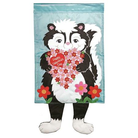 RECINTO 30 x 44 in. Double Applique Valentines Day Polyester Garden Flag RE3458893